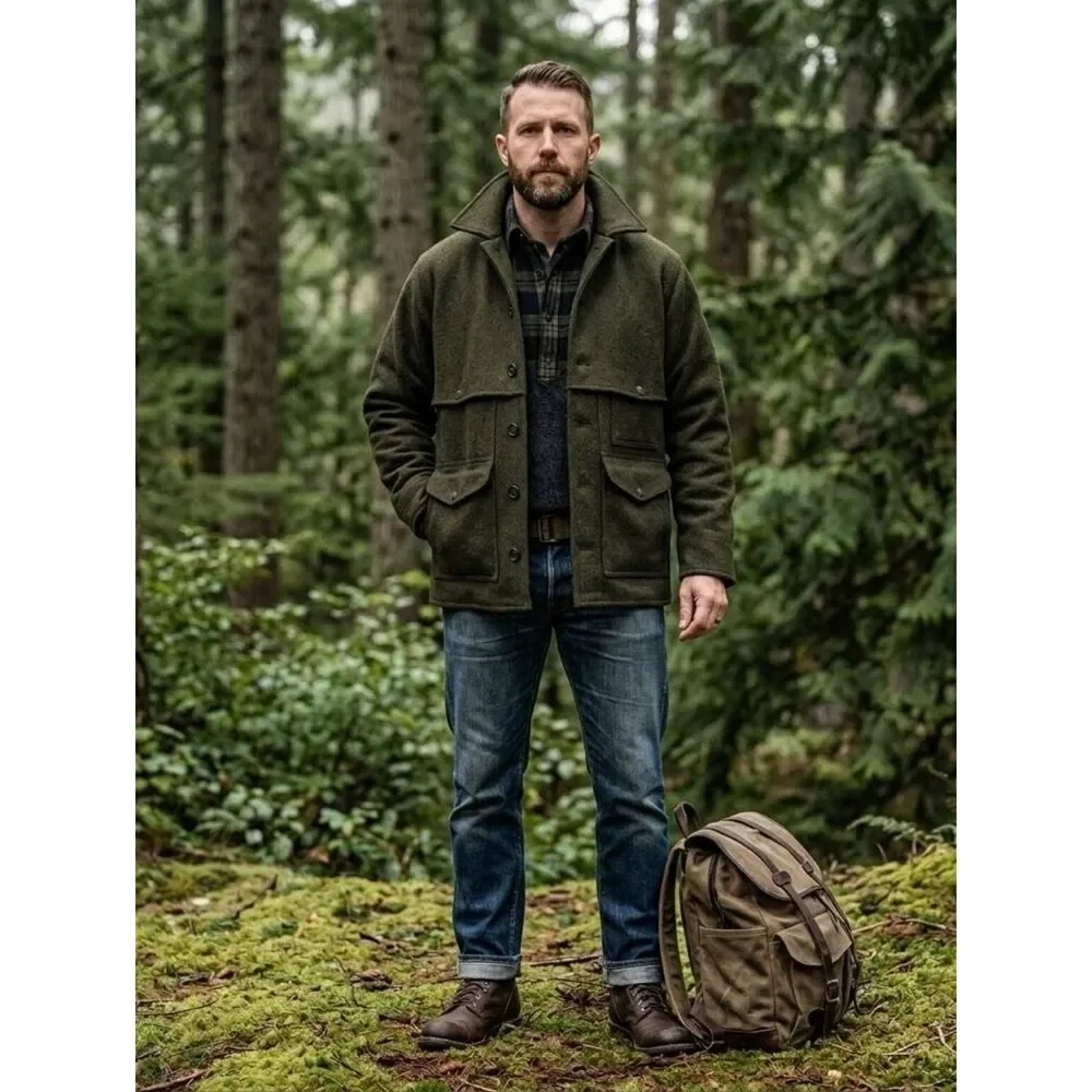 VTG Filson Style 83 Double Macinaw Cruiser Jacket - Forest Green -Sz 40 Med NWOT